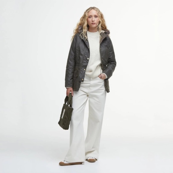 BARBOUR KELSALL WOMEN'S WAXED JACKET OLIVE - Picture 2 of 11